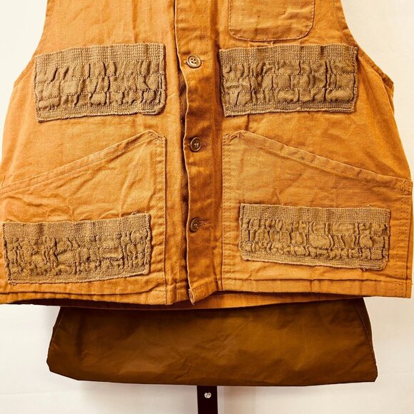 Vintage American Field Hunting Vest Size S Canvas Workwear Utility Button-Down - Picture 3 of 14